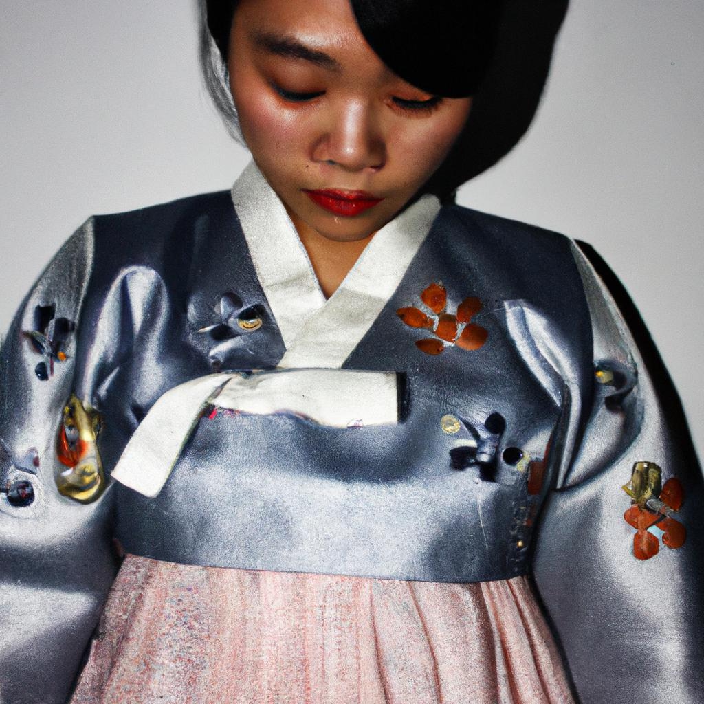 Person wearing traditional Korean clothing