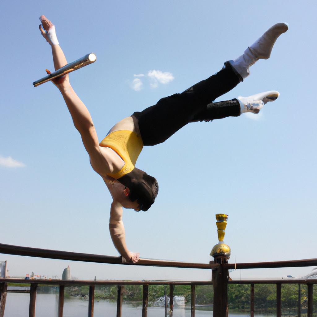 Acrobat performing Chinese acrobatics