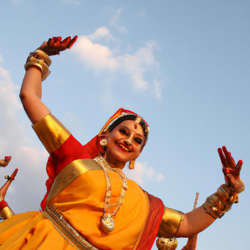 Person performing traditional Indian dance
