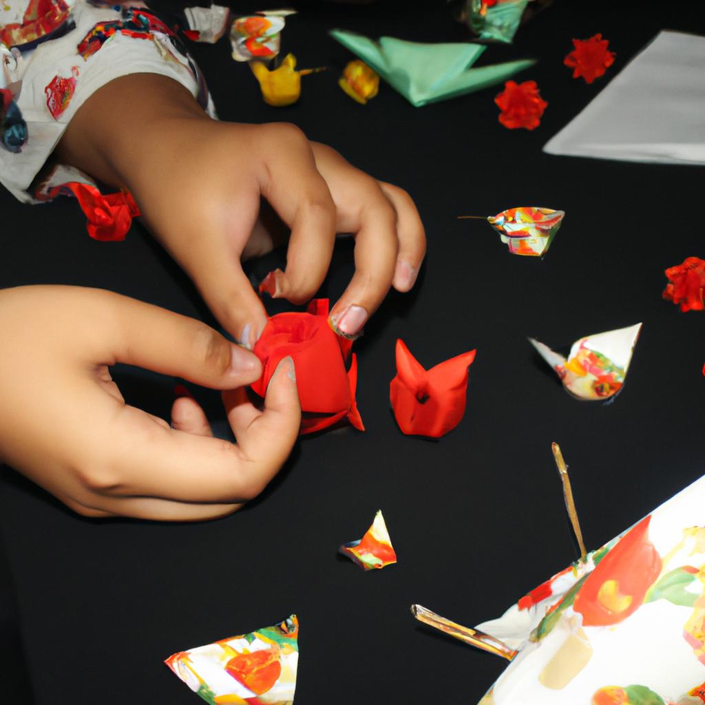 Person folding origami, cultural representation